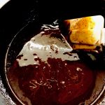 melted chocolate and butter in a saucepan
