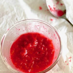 cherry compote in a bowl