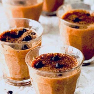 french chocolate mousse in shot glass