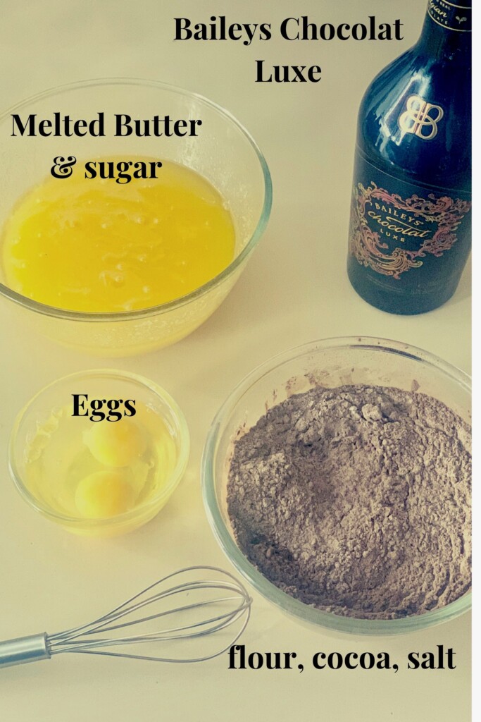 Boozy brownies ingredients