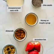 ingredients for oat milk chia pudding