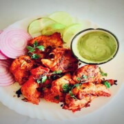 Air fryer Tandoori chicken kebabs