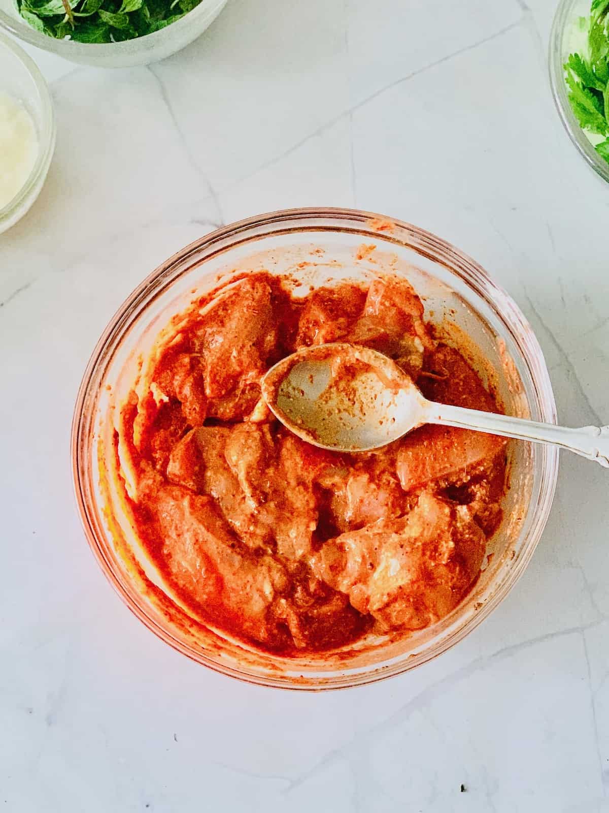 step 2 marinate mix well