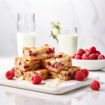 raspberry white chocolate blondies bars