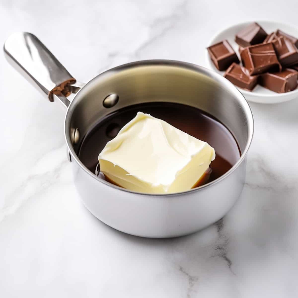 melting chocolate and butter