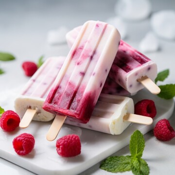 raspberry vanilla yogurt popsicles