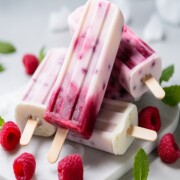 raspberry vanilla yogurt popsicles